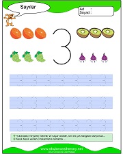 okul öncesi 1 sayısı çizgi çalışması